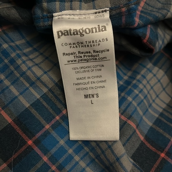 Patagonia Mens Pima Long Sleeve Shirt. XL Fjord - Picture 4 of 5